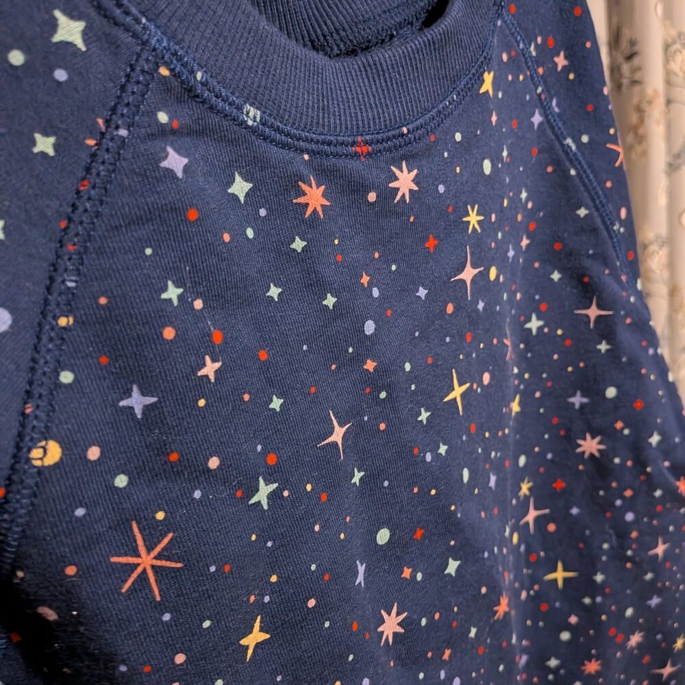 Hanna Andersson french terry sweatshirt and sweatpants in navy, size 10